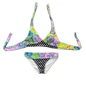 Sz27 L 2 Piece Bikini Halter top and bottom EUC